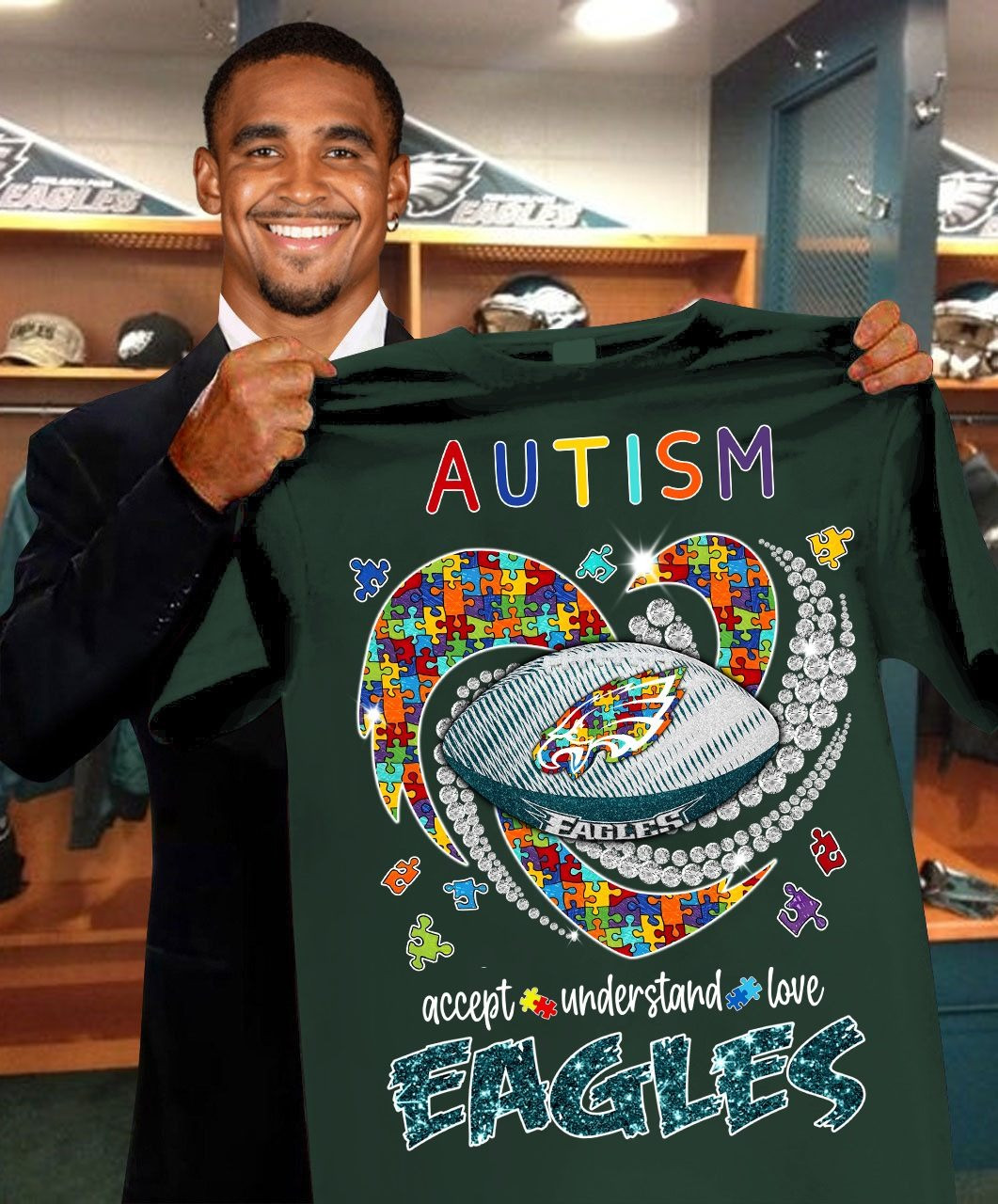 Philadelphia Eagles Autism Awareness Shirt Accept Understand Love Inspired Football Gifts Oregontrailrvpk Shirt