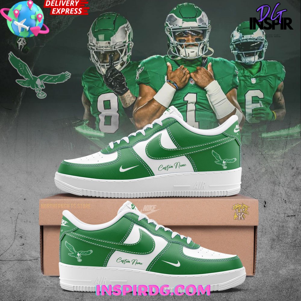 Philadelphia Eagles Kelly Green Custom Air Force 1