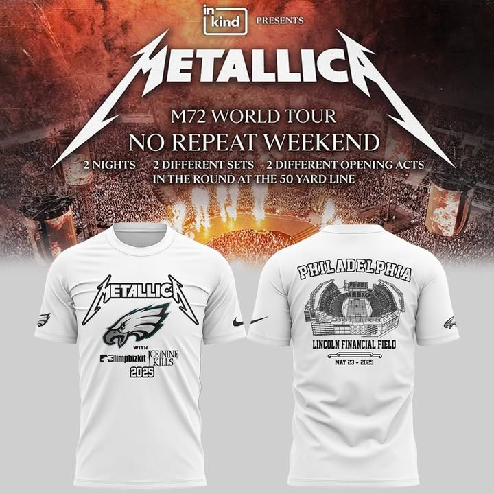 Philadelphia Eagles Metallica M72 World Tour 2025 Merch T-Shirt Best Oregontrailrvpk Shirt