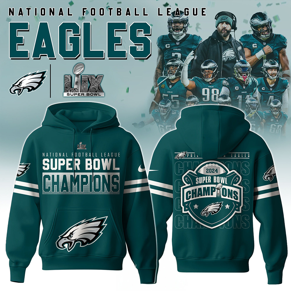 Philadelphia Eagles National Super Bowl Champions Hoodie And Hat Eagles Football Fan Merch