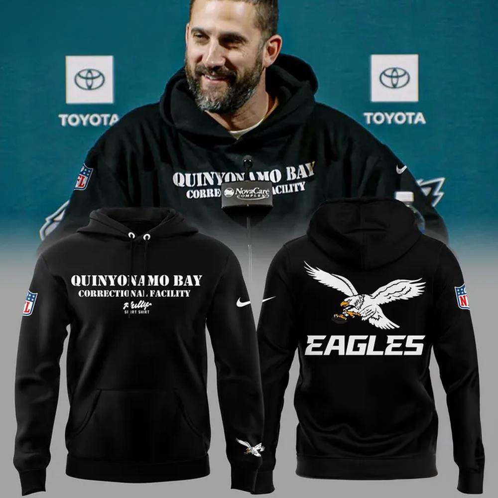 Philadelphia Eagles Quinyonamo Bay Super Bowl LIX 2025 Champions Hoodie Football