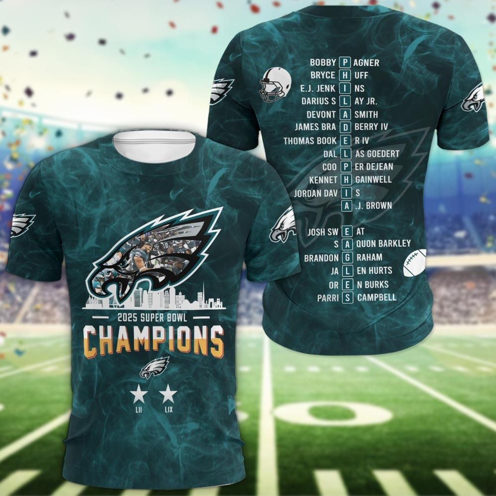 Philadelphia Eagles Super Bowl Champions Shirt 2025 Eagles Super Bowl Merch Oregontrailrvpk Shirt