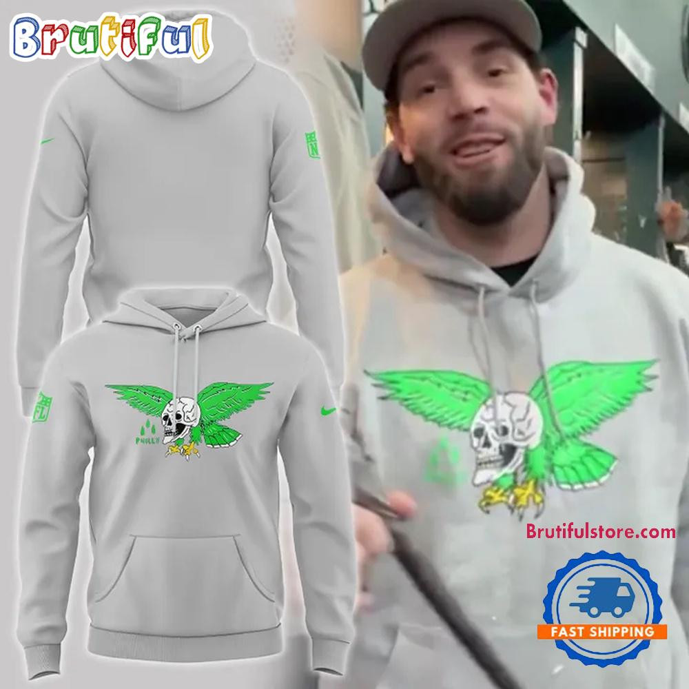 Philadelphia Eagles Super Bowl LIX 2025 Champions Skull Logo Team Hoodie Football