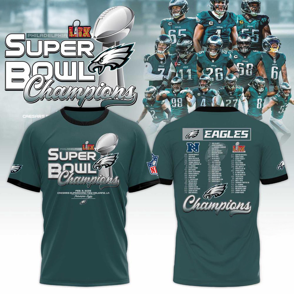 Philadelphia Eagles Super Bowl LIX Champions 2025 Shirt Football Lovers Gifts Oregontrailrvpk Shirt