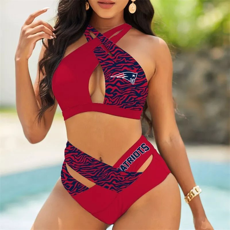 Philadelphia Eagles Womens 2Pcs Bikini Swimsuit Criss Cross Cutout Bathing Suit St3124