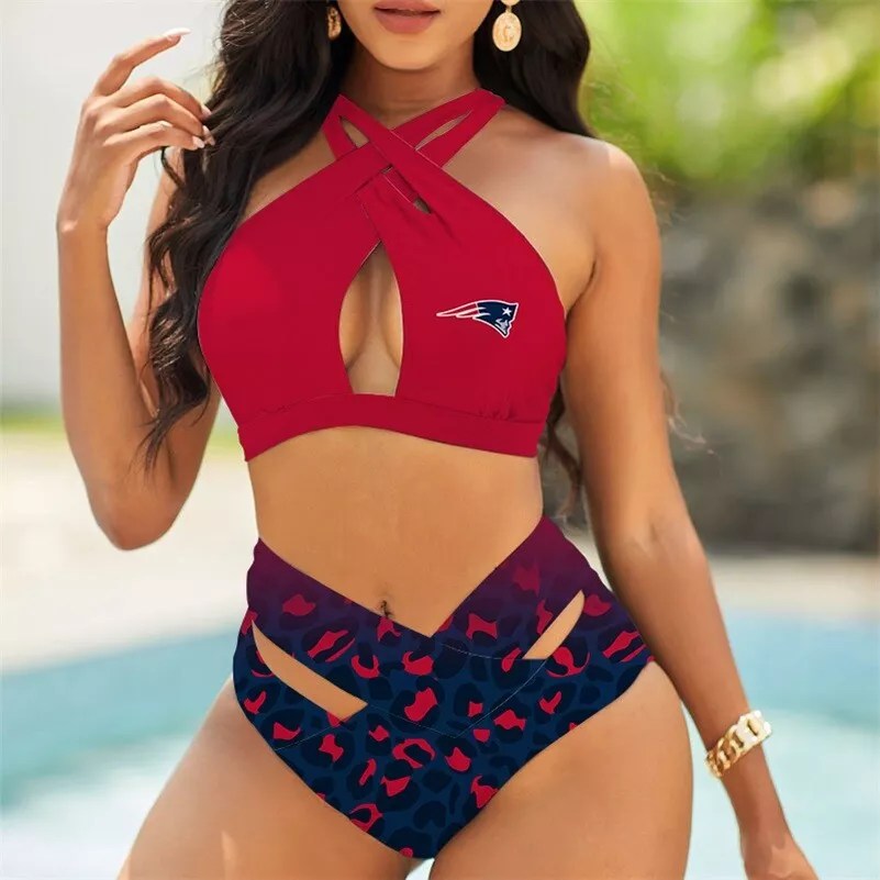 Philadelphia Eagles Womens 2Pcs Bikini Swimsuit Criss Cross Cutout Bathing Suit St3262