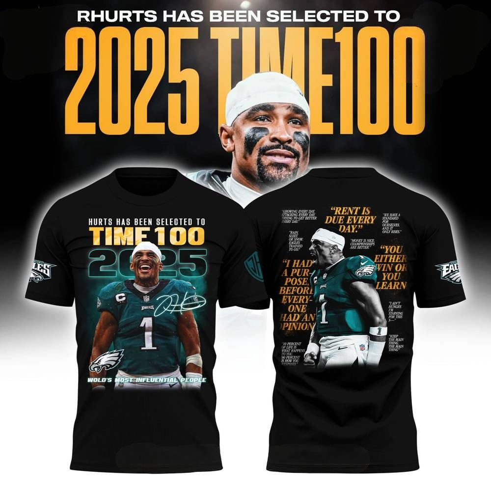 Philadelphia Eagles x Jalen Hurts TIME100 2025 T-shirt Oregontrailrvpk Shirt