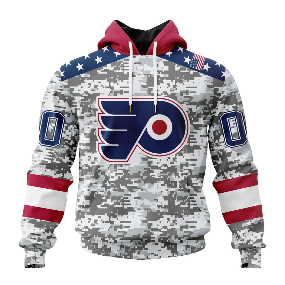 Philadelphia Flyers Special Camo Design For Veterans Day All Over Print Hoodie Style 73621