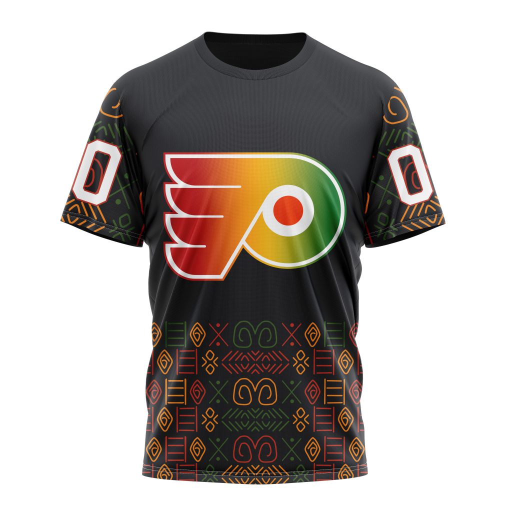 Philadelphia Flyers Special Design For Black History Month 01 Personalized Name And Number T-Shirt Oregontrailrvpk Shirt