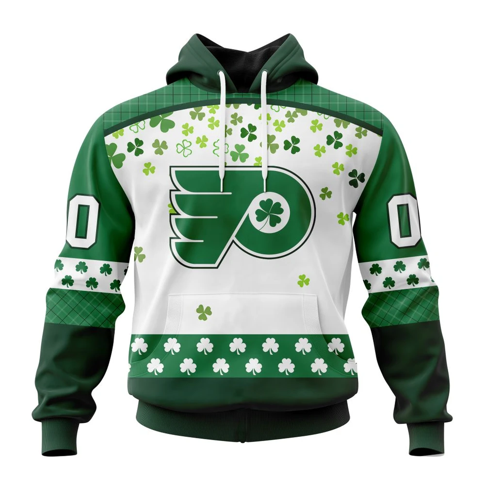 Philadelphia Flyers Special Design For St. Patrick Day All Over Print Hoodie Style 49583