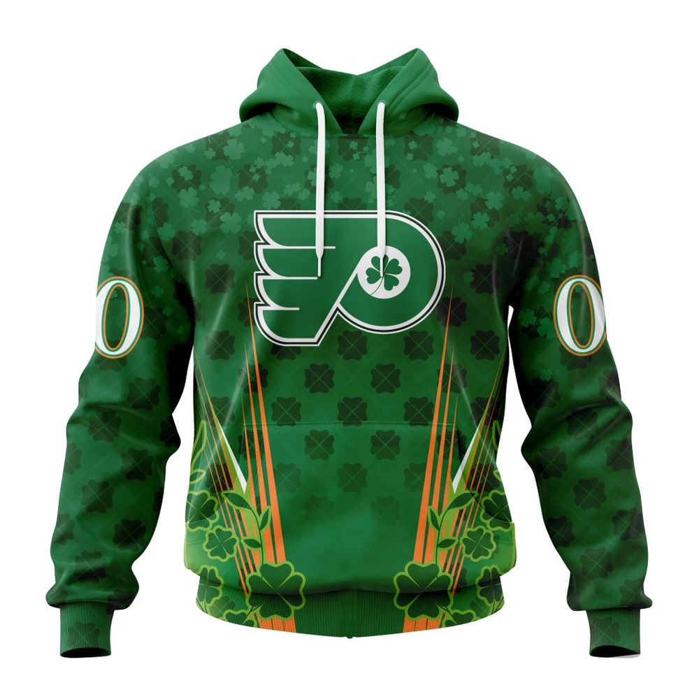 Philadelphia Flyers Special Design For St. Patrick Day All Over Print Hoodie Style 56072