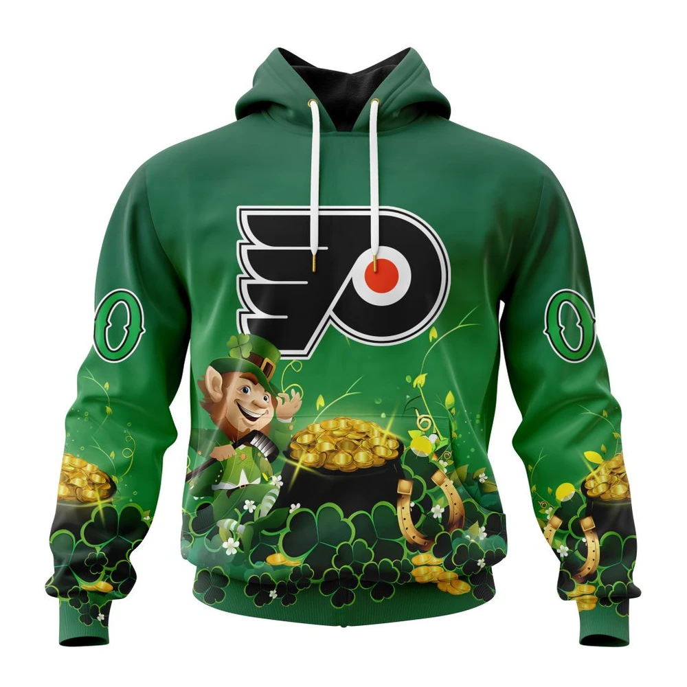 Philadelphia Flyers Special Design For St. Patrick Day All Over Print Hoodie Style 93122