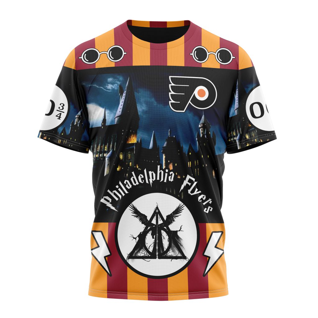 Philadelphia Flyers Special Design With Harry Potter Theme Personalized Name And Number T-Shirt Oregontrailrvpk Shirt