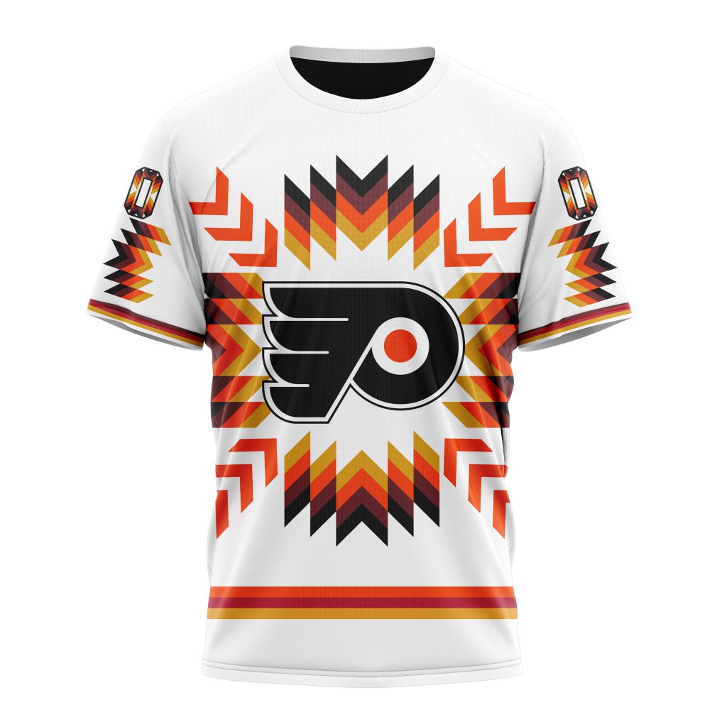 Philadelphia Flyers Special Design With Native Pattern Personalized Name And Number T-Shirt Oregontrailrvpk Shirt