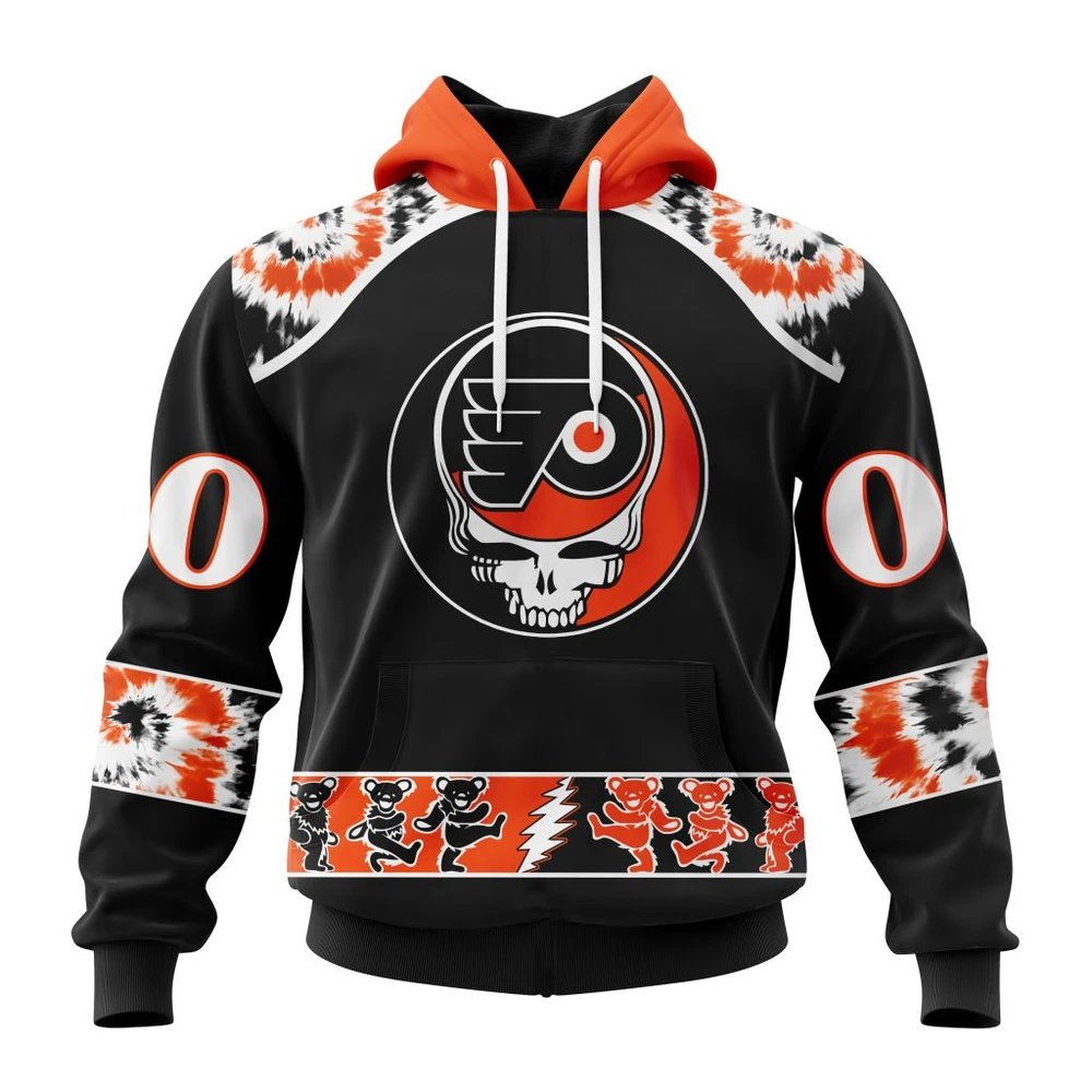 Philadelphia Flyers Special Grateful Dead Design All Over Print Hoodie Style 37936