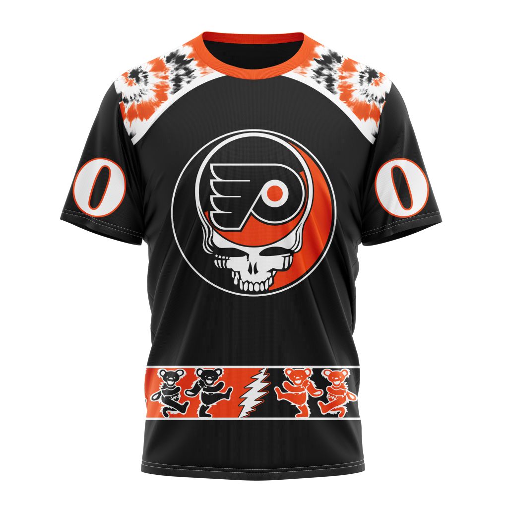 Philadelphia Flyers Special Grateful Dead Design Personalized Name And Number T-Shirt Oregontrailrvpk Shirt