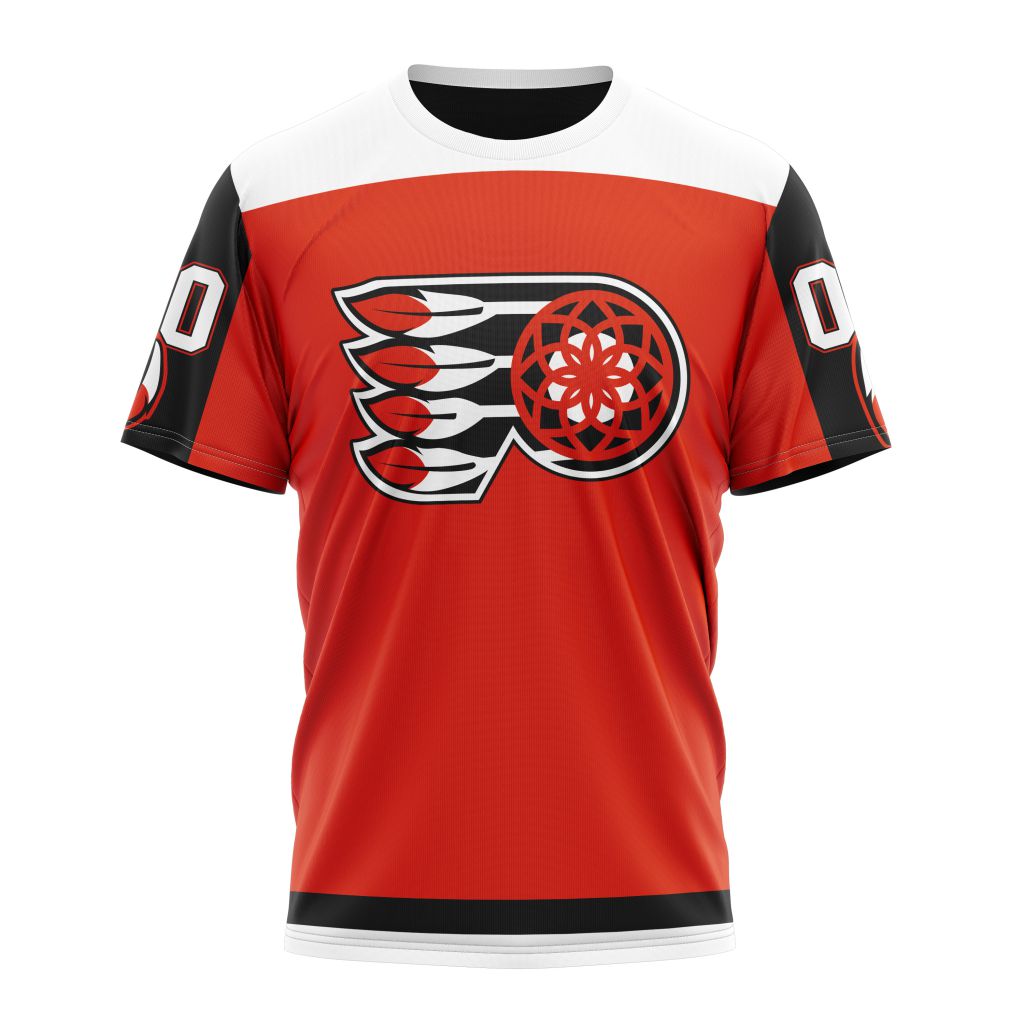 Philadelphia Flyers Special Indigenous Design Personalized Name And Number T-Shirt Oregontrailrvpk Shirt