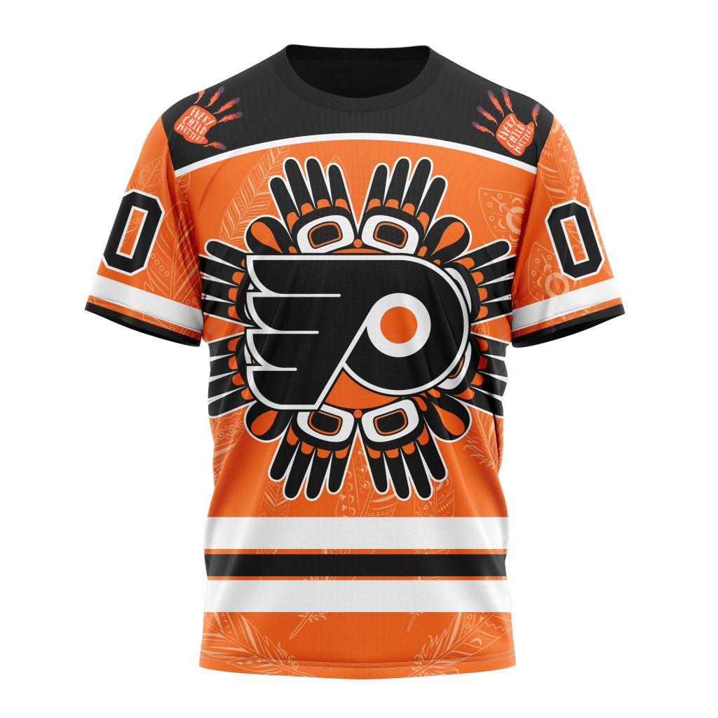 Philadelphia Flyers Special National Day For Truth And Reconciliation Design 01 Personalized Name And Number T-Shirt Oregontrailrvpk Shirt