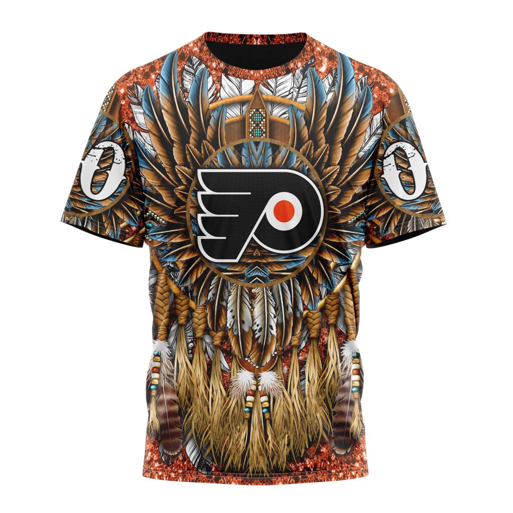 Philadelphia Flyers Special Native Costume Design Personalized Name And Number T-Shirt Oregontrailrvpk Shirt