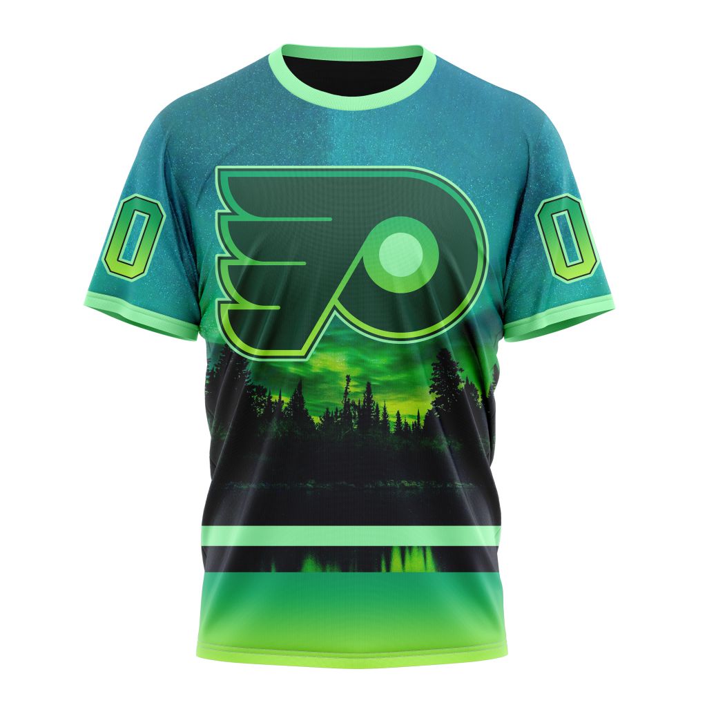 Philadelphia Flyers Special Northern Light Design Personalized Name And Number T-Shirt Oregontrailrvpk Shirt