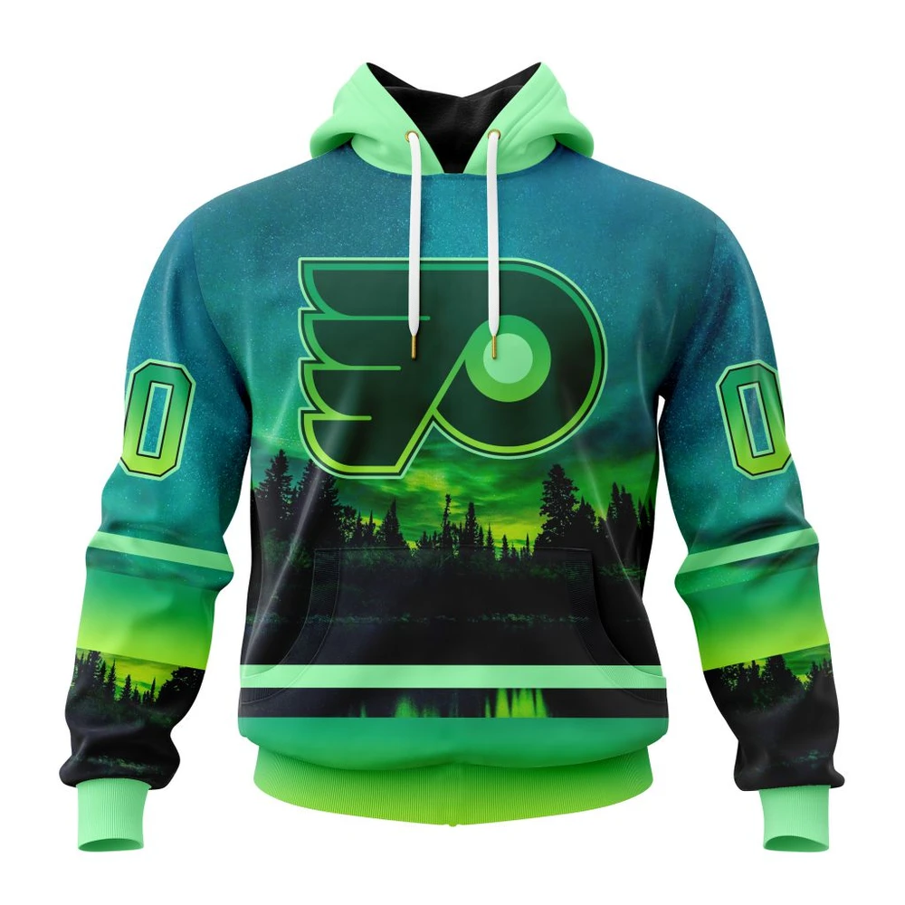 Philadelphia Flyers Special Northern Lights Design All Over Print Hoodie Style 39622