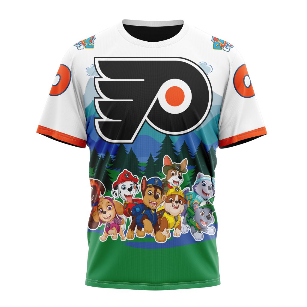Philadelphia Flyers Special Paw Patrol Design 01 Personalized Name And Number T-Shirt Oregontrailrvpk Shirt