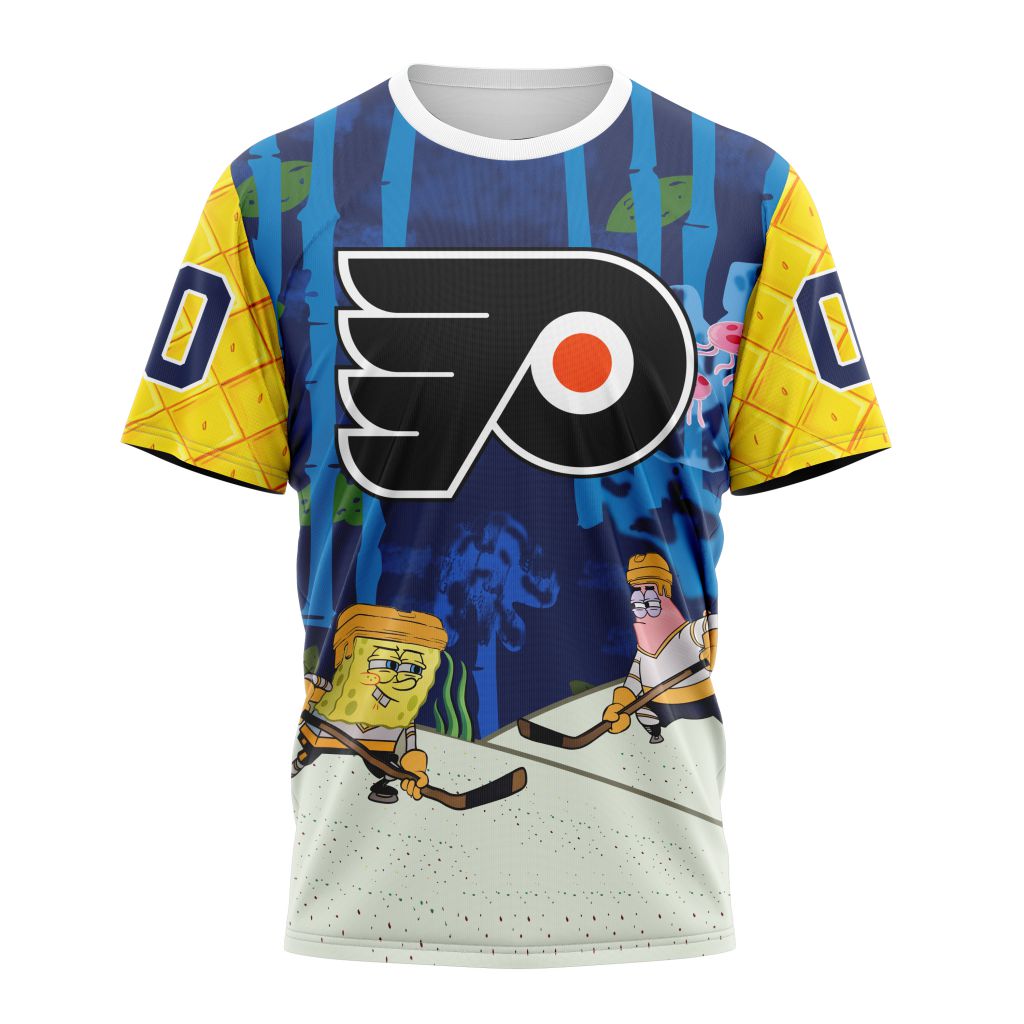 Philadelphia Flyers Special SpongeBob SquarePants Design 01 Personalized Name And Number T-Shirt Oregontrailrvpk Shirt