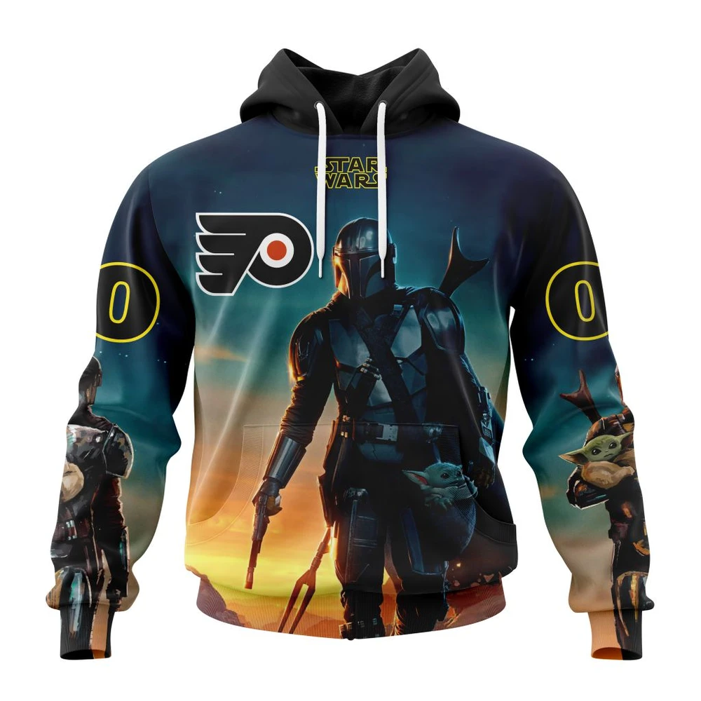 Philadelphia Flyers Special Star Wars The Mandalorian Design All Over Print Hoodie Style 78455