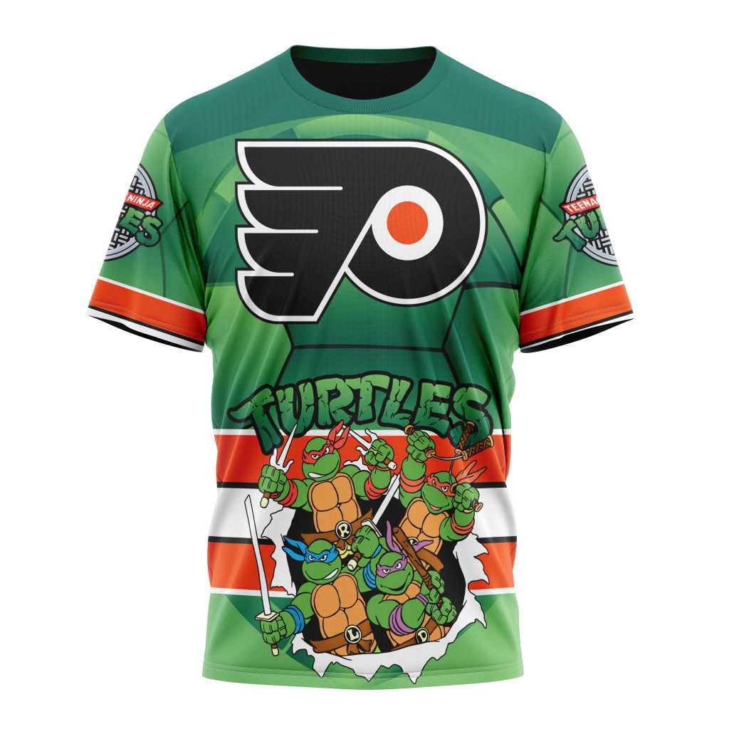 Philadelphia Flyers Special Teenage Mutant Ninja Turtles Design 02 Personalized Name And Number T-Shirt Oregontrailrvpk Shirt