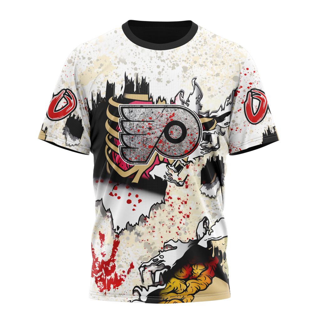 Philadelphia Flyers Special Zombie For Halloween Personalized Name And Number T-Shirt Oregontrailrvpk Shirt