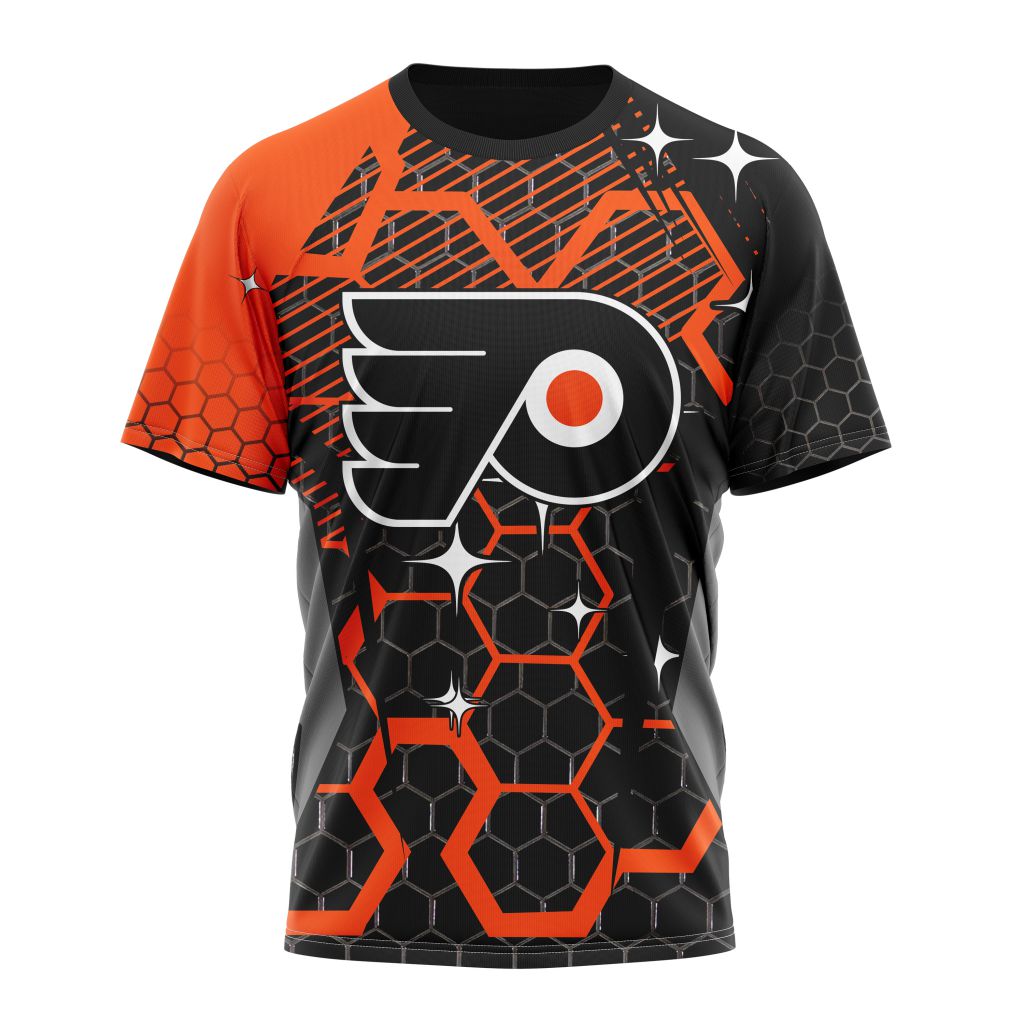 Philadelphia Flyers Specialized Design With MotoCross Syle Personalized Name And Number T-Shirt Oregontrailrvpk Shirt