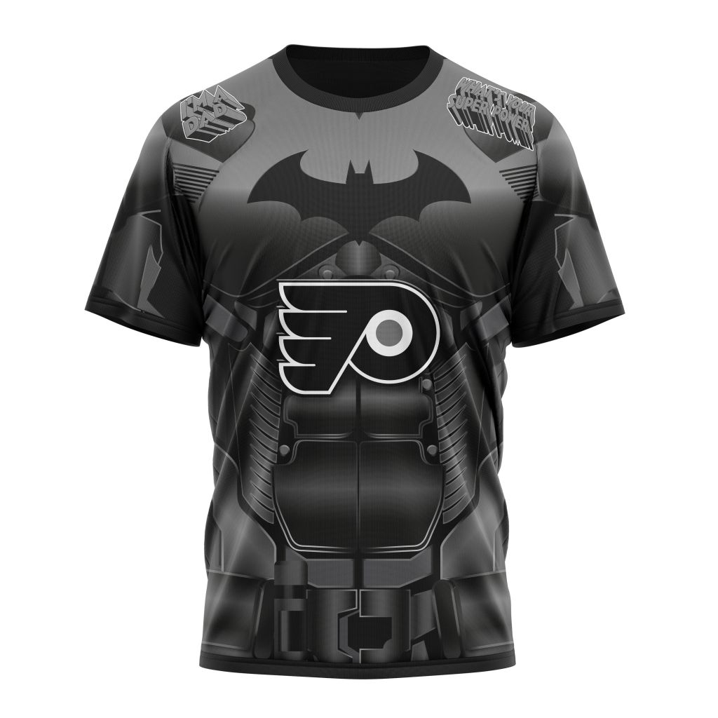 Philadelphia Flyers X Batman Specialized Design For Father Day Personalized Name And Number T-Shirt Oregontrailrvpk Shirt