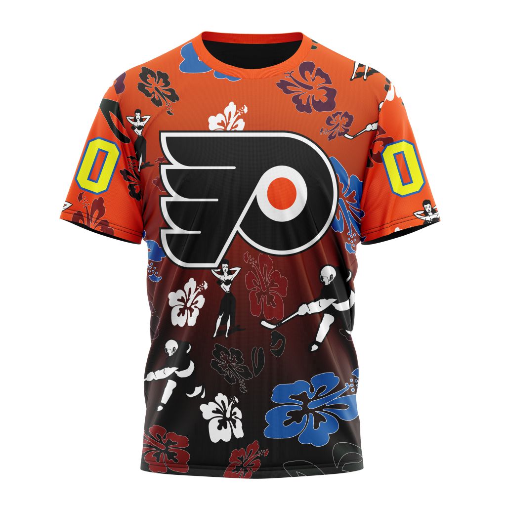 Philadelphia Flyers X Hawaii Specialized Design For Hawaiia Personalized Name And Number T-Shirt Oregontrailrvpk Shirt