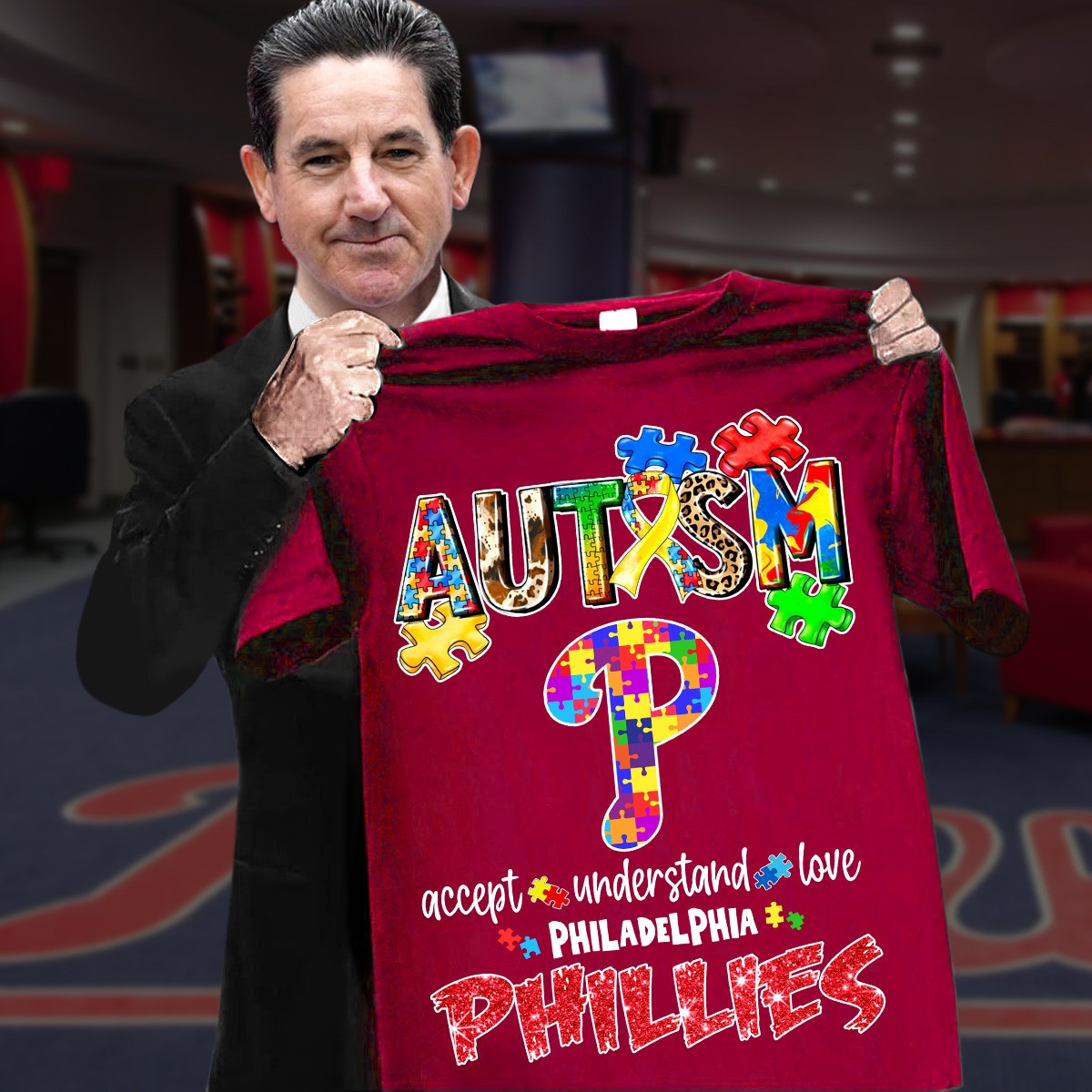 Philadelphia Phillies Autism Awareness T-Shirt Accept Understand Best Fan Merch Gifts Oregontrailrvpk Shirt