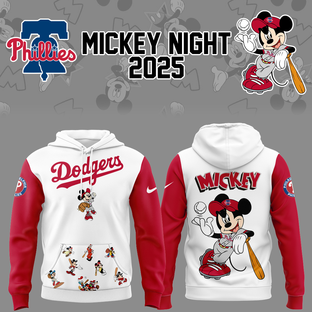 Philadelphia Phillies Baseball Mickey Night Hoodie Gift Ideas For Baseball Players