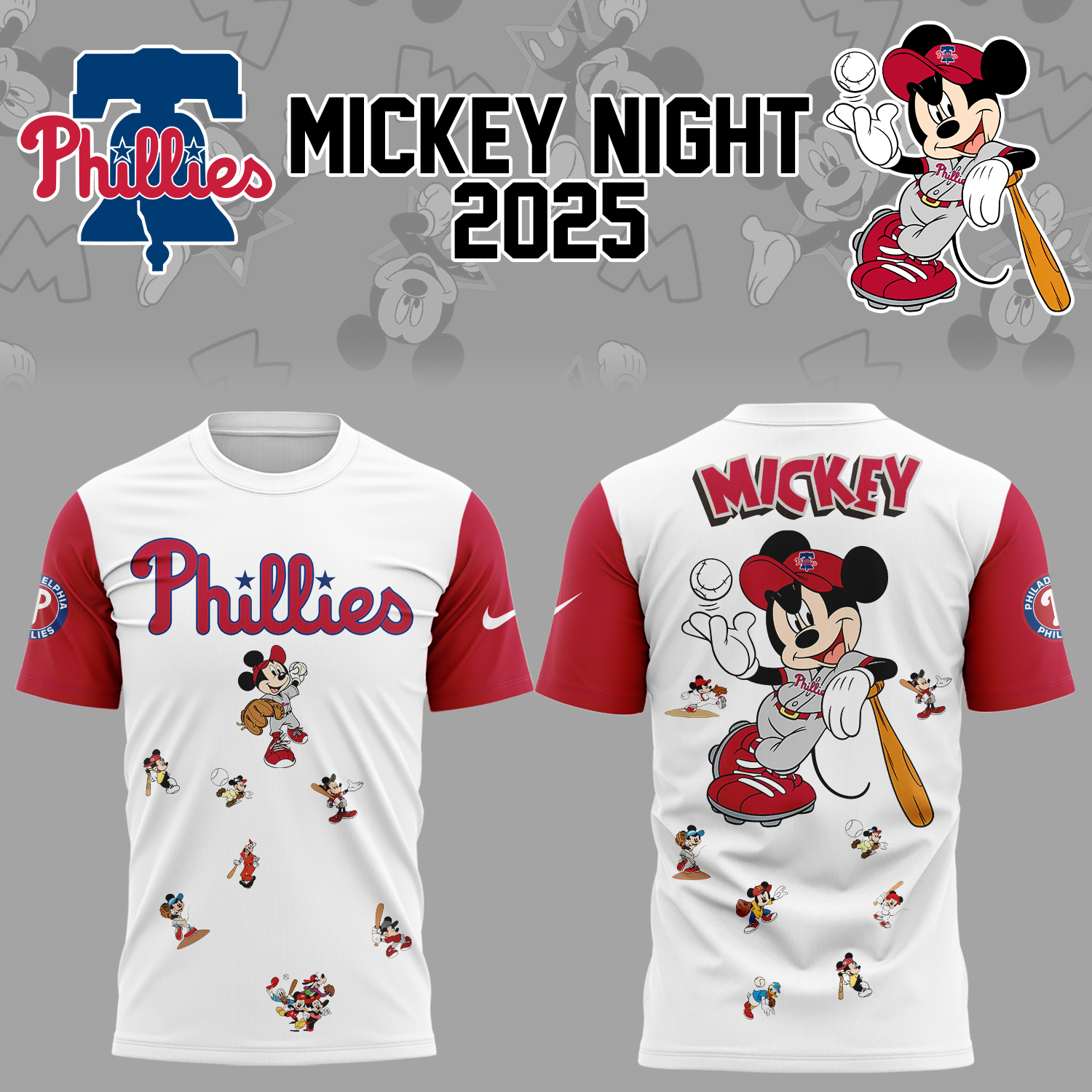 Philadelphia Phillies Baseball Mickey Night T-Shirt Oregontrailrvpk Shirt