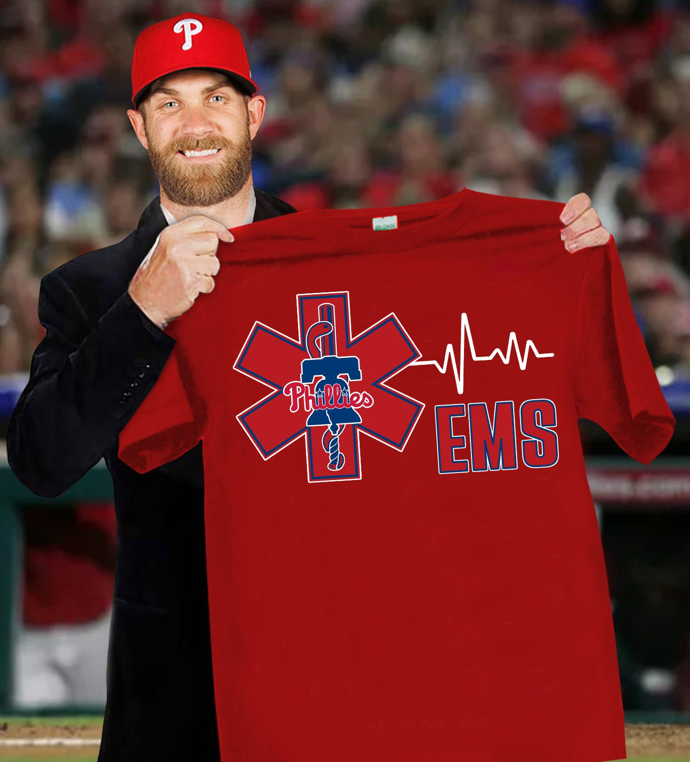 Philadelphia Phillies EMS T-Shirtupport Honor Emergency Medical Phillies Fan Merch Gifts Oregontrailrvpk Shirt