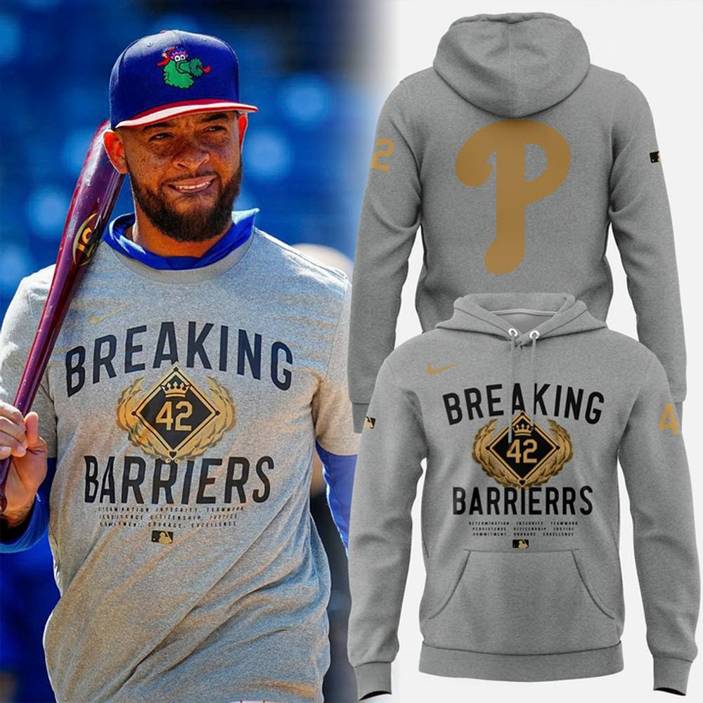 Philadelphia Phillies Jackie Robinson Day 2025 "Breaking Barriers" Hoodie