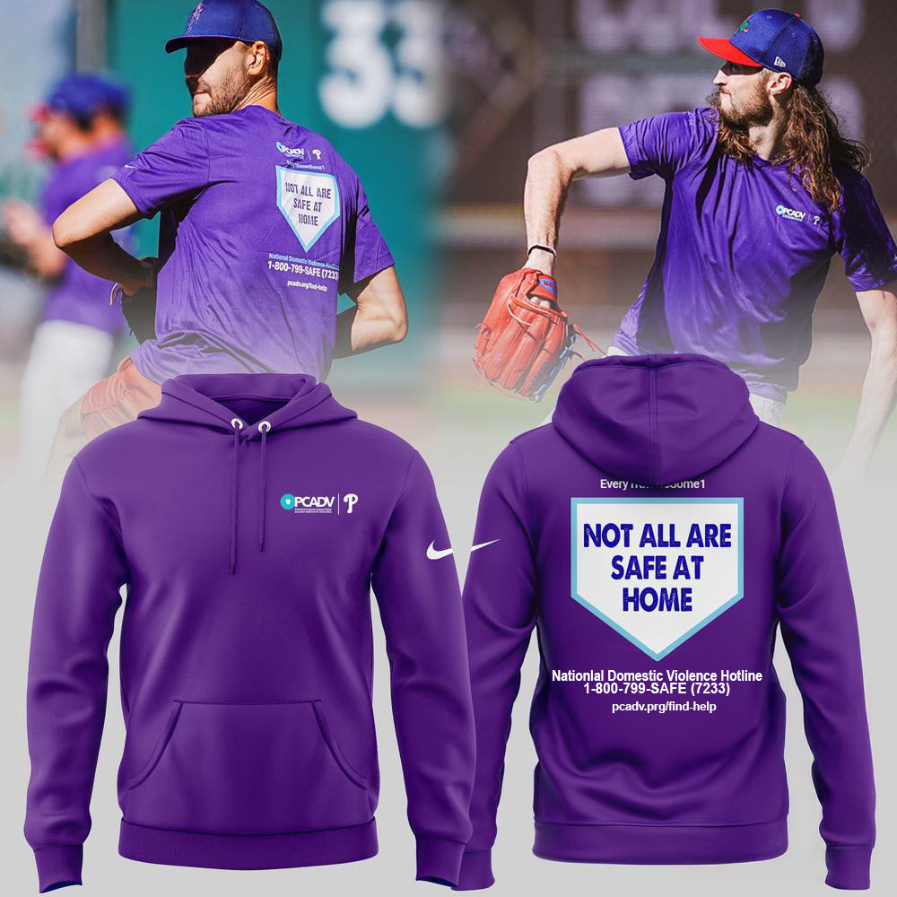 Philadelphia Phillies Limited Edition Domestic Violence Awareness Hoodie Baseball