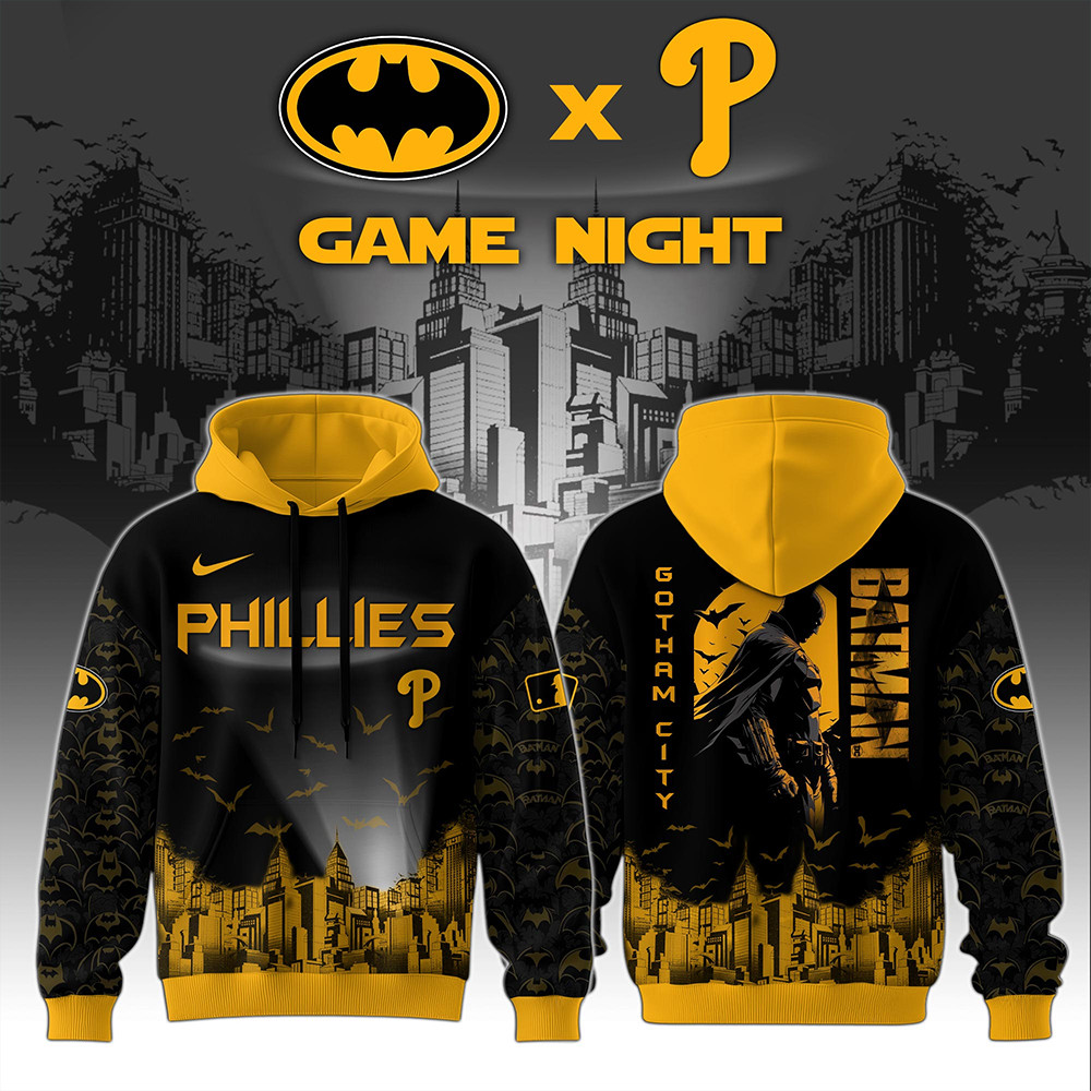 Philadelphia Phillies x DC Batman Game Night Hoodie Best
