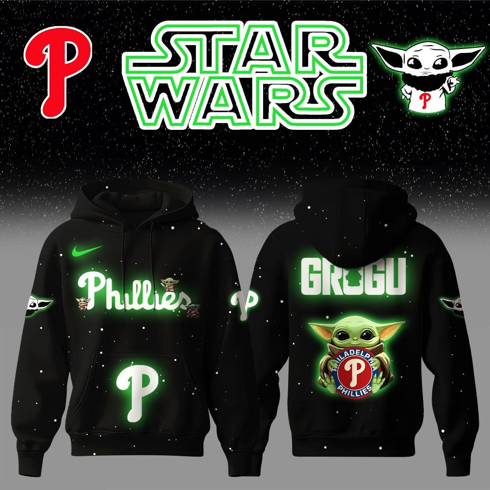 Philadelphia Phillies x Star Wars Baby Yoda Game Night Hoodie Best