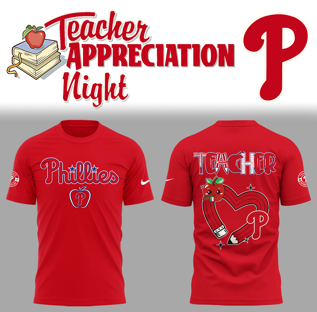 Philadelphia Phillies x Teacher Appreciation Night T-Shirt Unique Baseball Gifts Oregontrailrvpk Shirt
