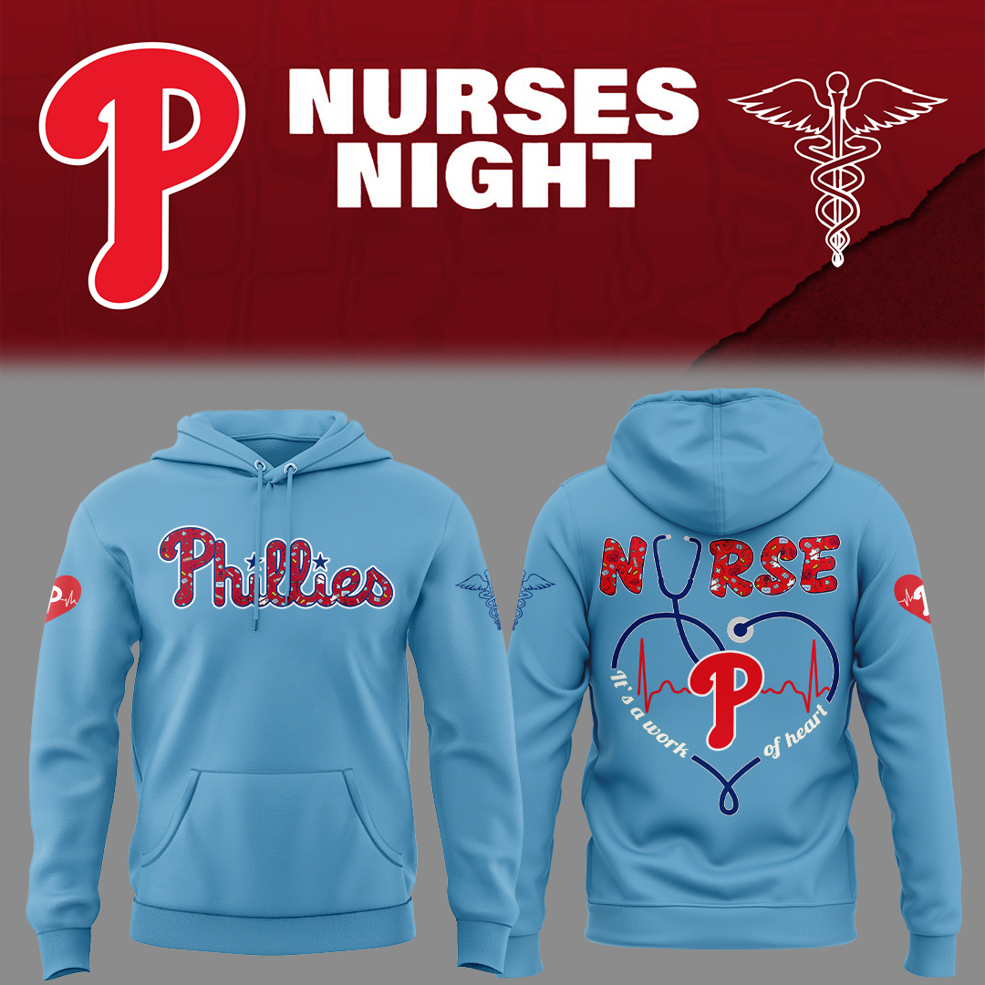 Phillies Baseball Nurses Night Blue Hoodie Unique Baseball Gifts