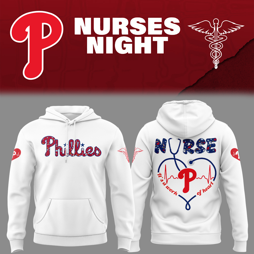 Phillies Baseball Nurses Night White Hoodie