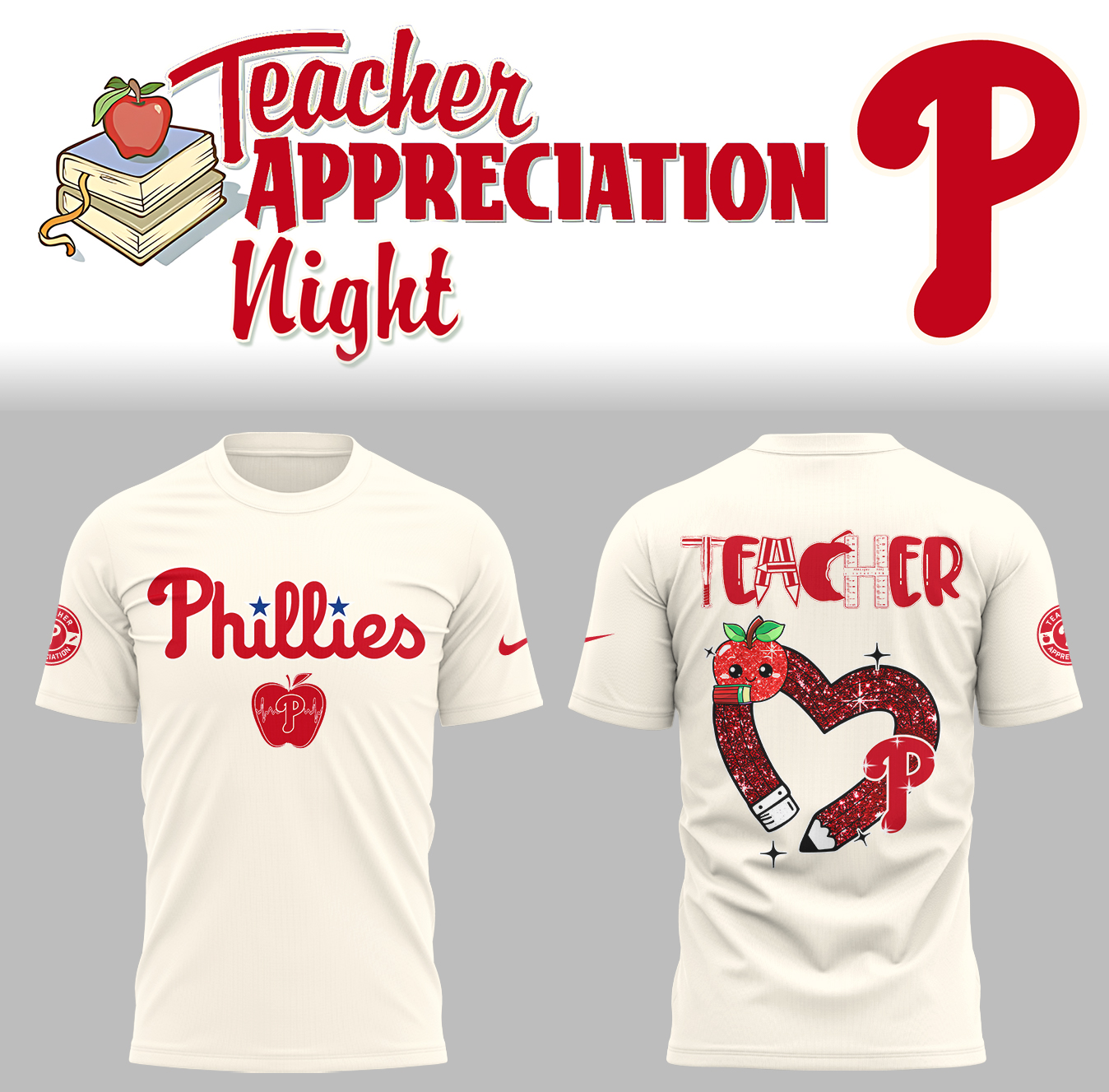 Phillies x Teacher Appreciation Night T-Shirt For Baseball Players Gift For Baseball Lover Oregontrailrvpk Shirt