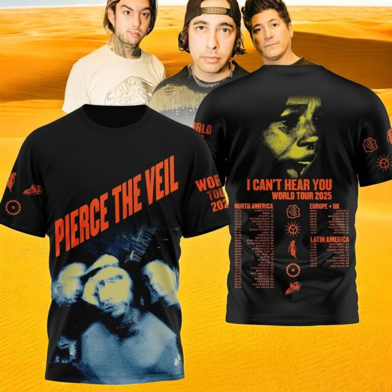 Pierce The Veil I Can't Hear You World Tour 2025 3D Shirt Oregontrailrvpk Shirt