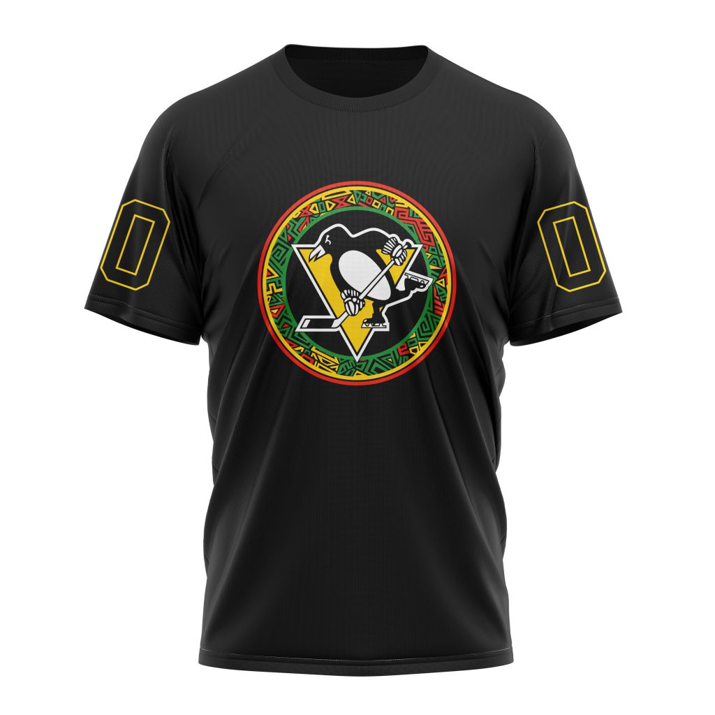 Pittsburgh Penguins Black History Month 2023 Personalized Name And Number T-Shirt Oregontrailrvpk Shirt