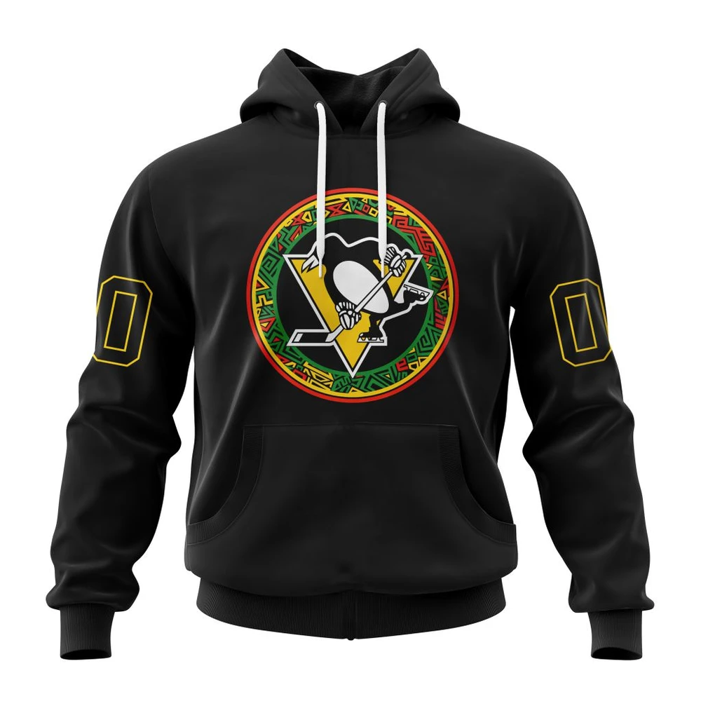 Pittsburgh Penguins Black History Month All Over Print Hoodie Style 34493