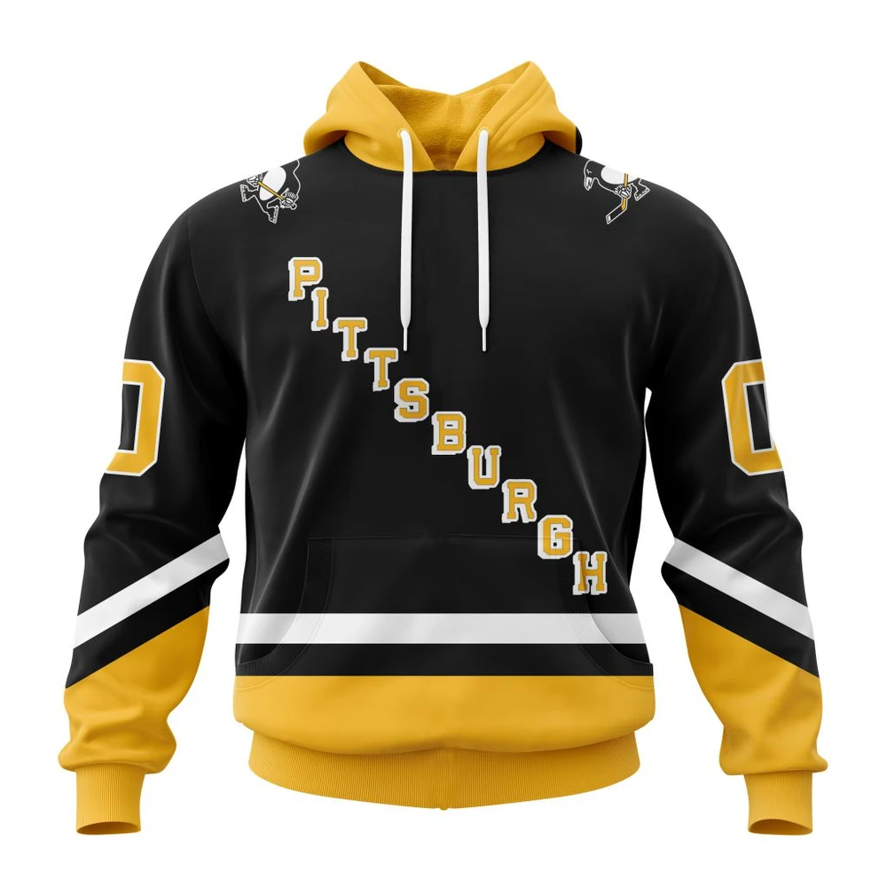 Pittsburgh Penguins Personalize Alternate Kits All Over Print Hoodie Style 32238