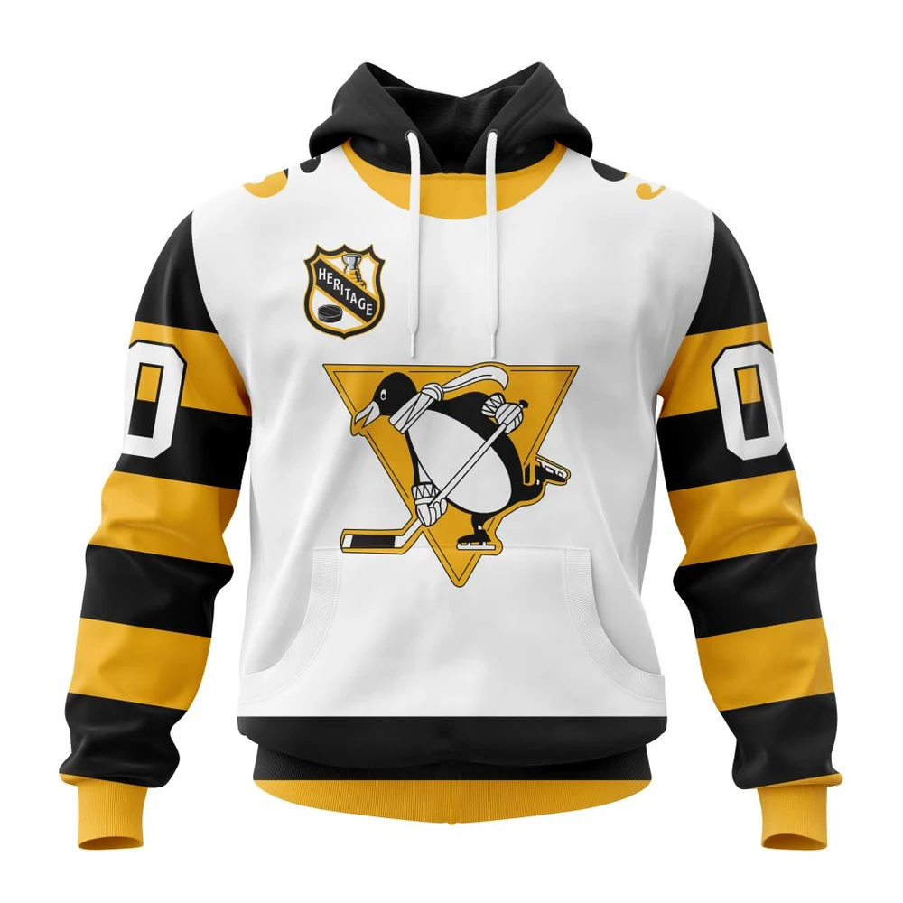 Pittsburgh Penguins Personalized Heritage Design All Over Print Hoodie Style 70509